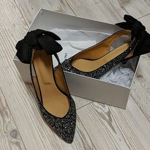 Ganni silver glitter pumps